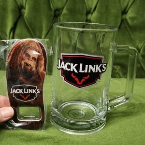 Jack Link's Glass Mug and Bottle Opener Set